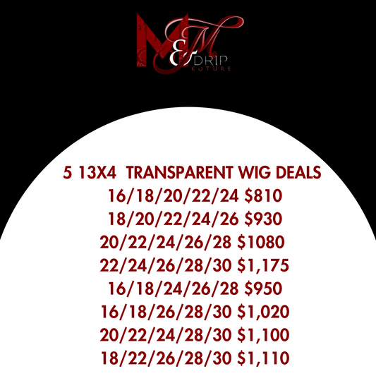 5 13X4 Transparent Wig Deals